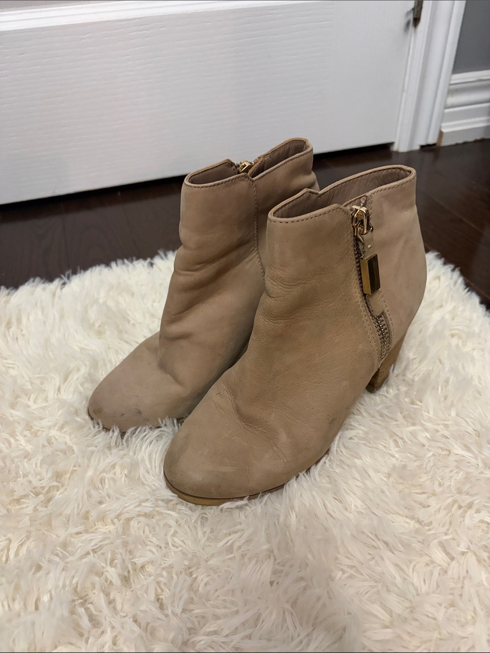 Aldo Women's Taupe Ankle Booties with Side Zip